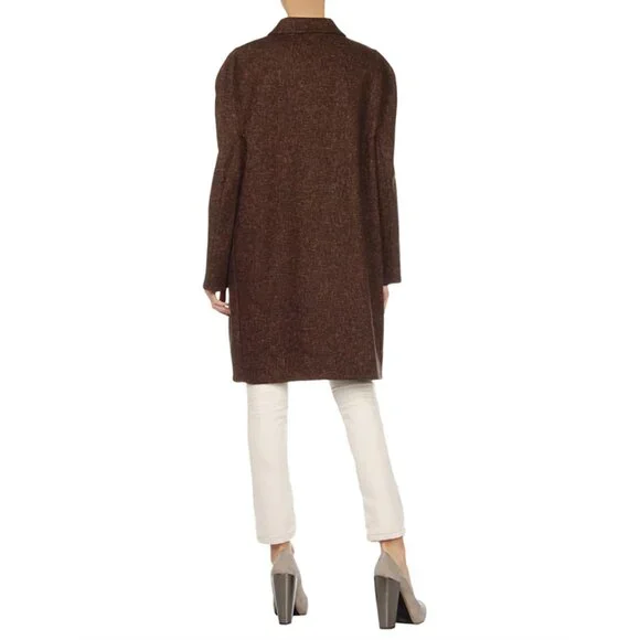 MARNI COAT LONG OVERSIZED JACKET MULTI COLOR WOOL CANVAS IT 46 / US 10
